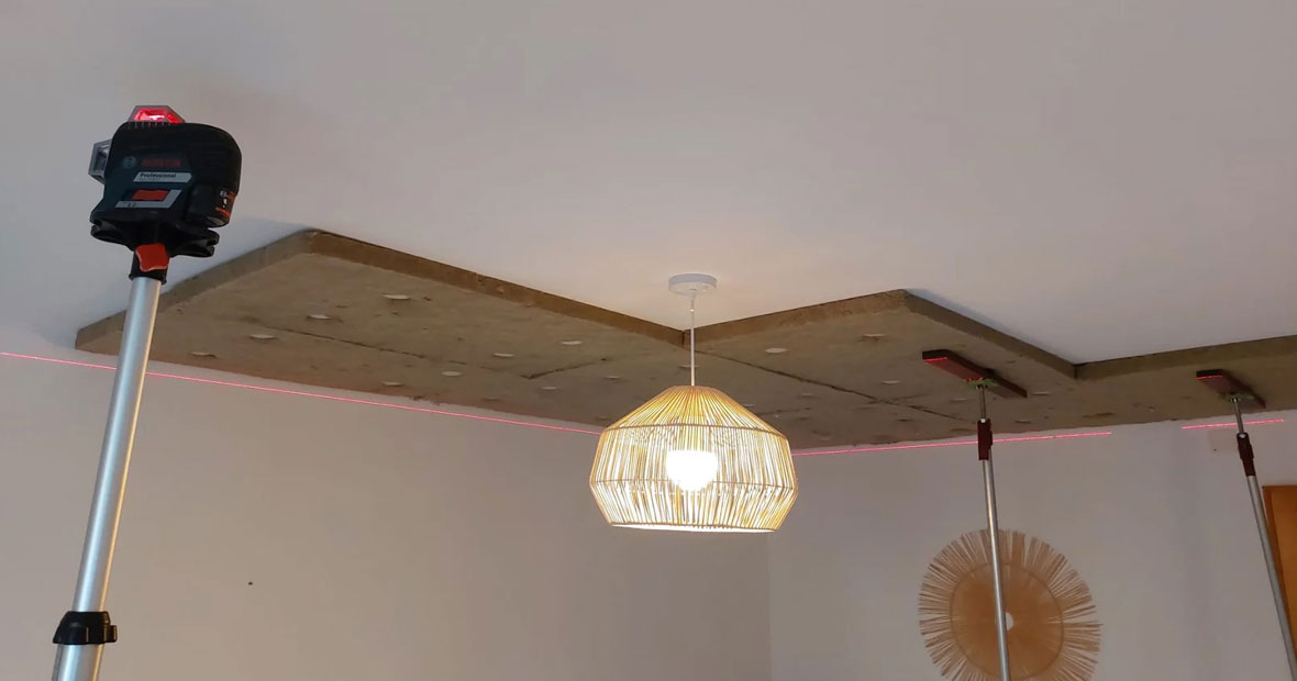 Pose d'un plafond tendu